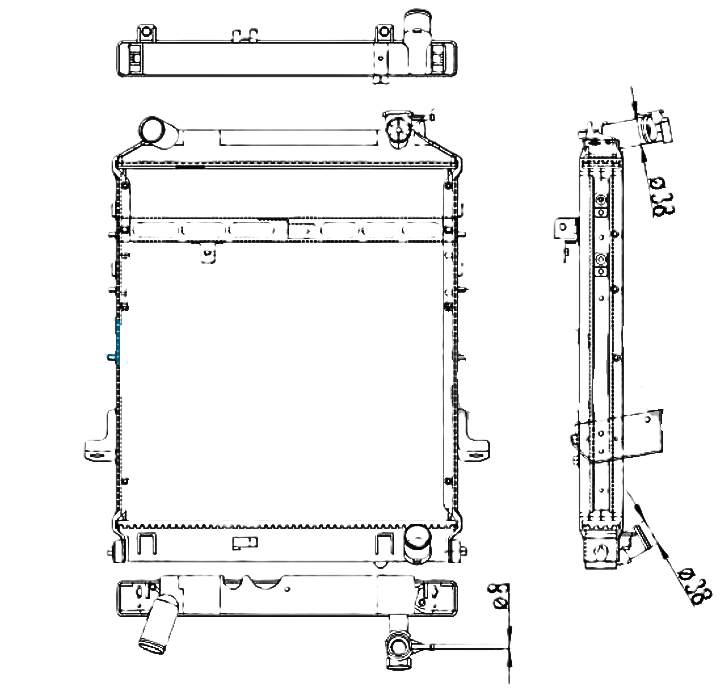SU RADYATÖRÜ ISUZU NKR / NNR85  2007> NLR 3.5TON KALINLIK 36 MM